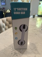 OasisSpace 12in Suction Cup Grab Bar Portable Non-Slip ADA Compliant White