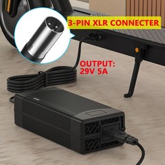 Cargador Batería 24V 5A Silla Ruedas Scooters 3-Pin XLR Pride Jazzy Power Chair