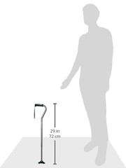Adjustable Offset Quadpod Walking Cane 4 Prong Height 28 to 39 Inches 300 Lbs