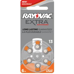 60 Rayovac Extra Advanced, Hearing Aid Batteries Size 13 (60 Batteries)