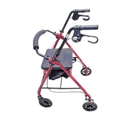 Drive R726RD Rollator Walker 6″ Wheels Red Black Folding Seat Aluminum Mobility