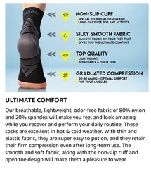 Nano Socks, Neuropathy Socks (Pair) for Women & Men, Ankle Support Brace S-XL