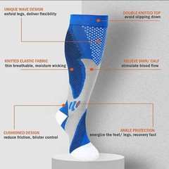 1-3 Pairs Copper Compression Socks 20-30mmHg Graduated Support Mens Womens S-XL