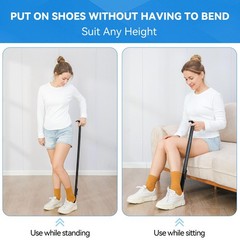 36 Inch Adjustable Long Handled Shoe Horn – Dressing Stick Aid 36 Inch, Black