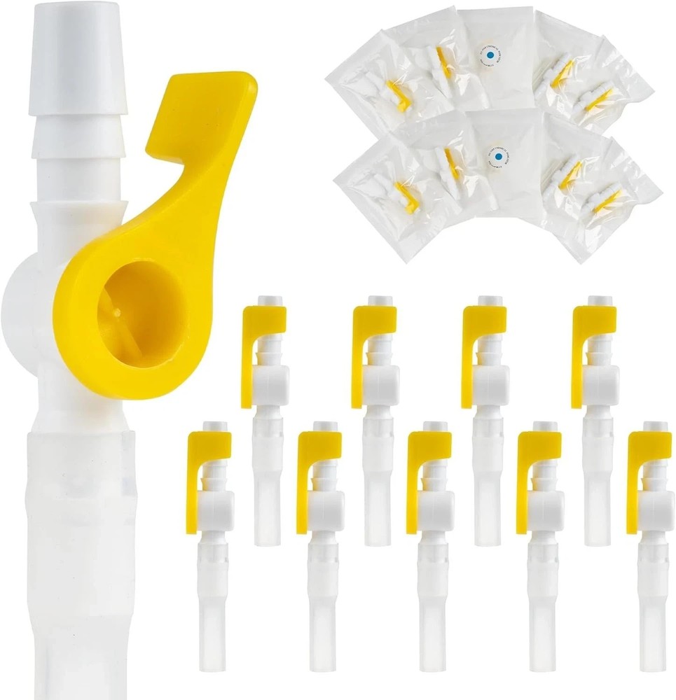 10 Pcs Comfort Flow Catheter Valves – Easy to Use Lever Tap, Smooth Edges, an