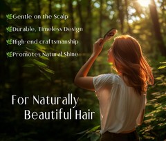 100% Wild Boar Bristle Hairbrush for Natural Healthy Hair, Medium Soft Tibet Bri
