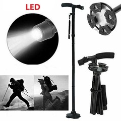 5-Levels Adjustable Height Walking Stick Portable Foldable Cane Travel Camping