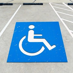 Handicap Parking Stencil Plastic Reusable Lot 39×39 Inch ADA Wheelchair Sign