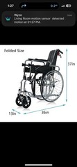 Reclining Manual Wheelchair 18″ Wide Seat Elevating Legrests Removable Headrest