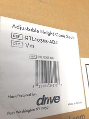 Drive Medical RTL10365-ADJ Folding Lightweight Cane Seat, Adjustable Height