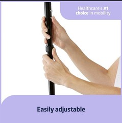 Medline Bariatric Walking Cane Adjustable Height 500 Lbs Stability Black