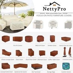 NettyPro Outdoor Patio Cushion Storage Bags 50L x 15W x 25H, Brown