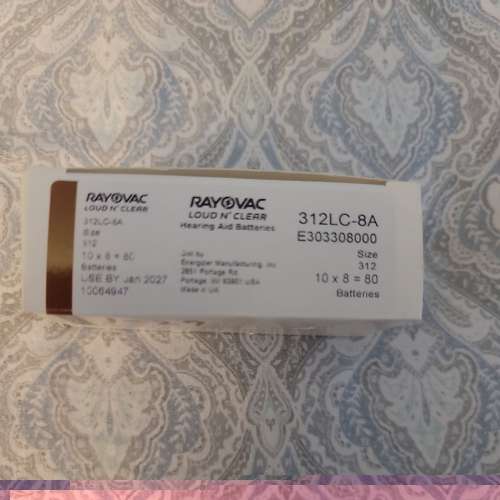 Rayovac Sz 312 Hearing Aid Batteries 80 Pack Loud N Clear 312LC-8A Exp Oct 2027