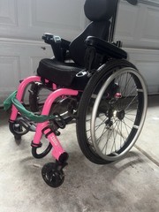 Permobil TiLite TRA Rigid Manual Wheelchair Pink Whitmyer Headrest 16×16