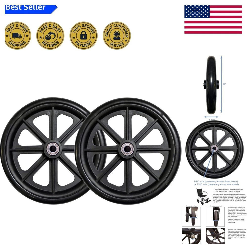 Smooth Rolling 8″ Wheelchair Caster Wheel – Perfect for Indoor & Outdoor Use