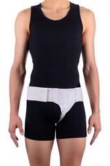Medium White Left Side Inguinal Groin Hernia Truss With Compression Pad