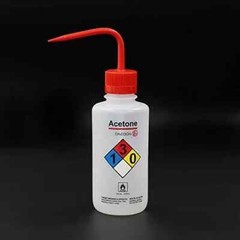(6pack) Vol. 16oz (500ml) Acetone Wash Bottles, Narrow Mouth, Self-Venting Safet