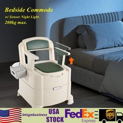 Portable Toilet Bedside Commode Floor Standing Chair Commode Toilet Load 200kg