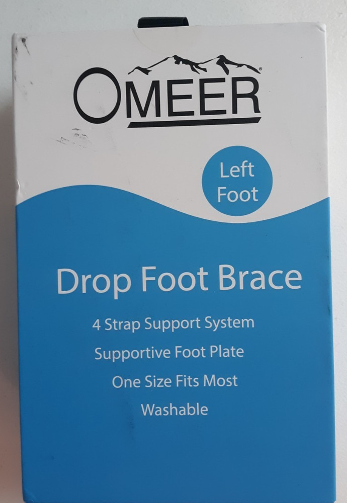 Omeer LEFT FOOT Drop Foot Brace For Walking With Shoes Socks, Fits LEFT only