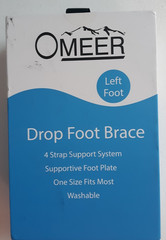 Omeer LEFT FOOT Drop Foot Brace For Walking With Shoes Socks, Fits LEFT only