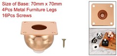 4 Pack Round Metal Furniture Legs for Dresser and Sofa(2.36″ Rose Gold)