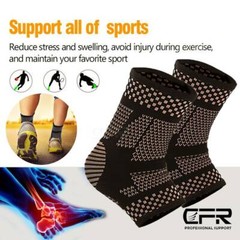 Copper Ankle Sport Foot Wrap Support Brace Compression Achilles tendonitis Sport