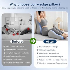 Natural Latex Wedge Pillow for Back, Waist & Leg Relief – Ergonomic Support