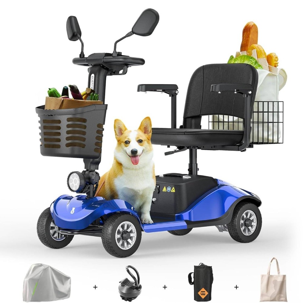 2026 4 Wheels Mobility Scooters Power Wheel Chair Electric Device Compact Mirror
