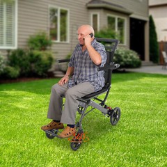 100kg/220.46lb Portable Foldable Transport Wheelchair Traveling Fold Wheel Chair