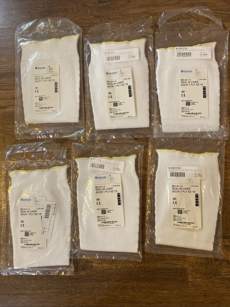 (Lot Of 6) 1ply Ossur Seal-in Liner Sock K-531113 size 13