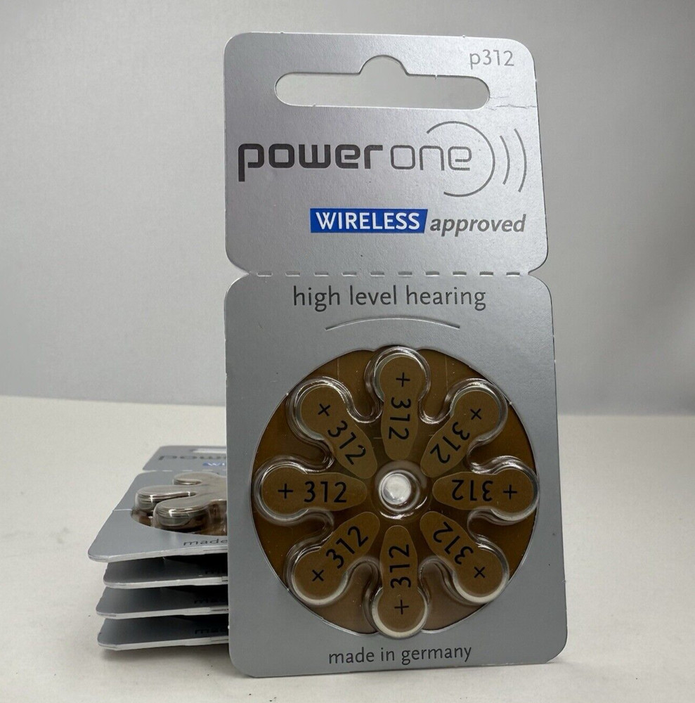 40 Power One PowerOne 312 Hearing Aid Batteries – 5 Packages of 8 – Exp 08/2027