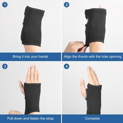 JUSDIQIR Palm Brace Wrist Support Sleeves (1 Pair), Everyday One Size, Black