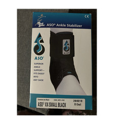 Med Spec ASO Ankle Stabilizer Orthosis Brace Support, Left/Right, Black XX-Small