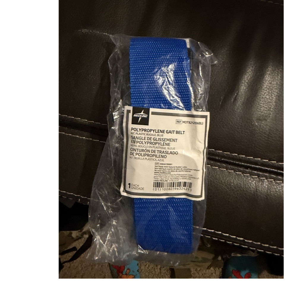 Medline Polypropylene Gait Belt Plastic Buckle Blue 60 in MDT821206BLU Model MPN