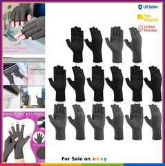 Compression Gloves 8 Pairs Fingerless Arthritis Pain Relief Unisex Men Women