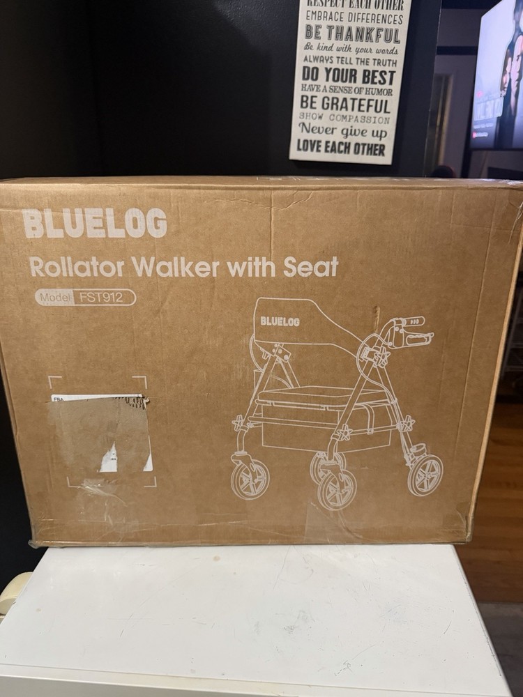 Bluelog Walkers for Seniors Rollator Walkers with Seat, 350lb Capacity with C…