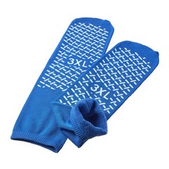 Non Slip Anti Skid Grip Socks | Premium Terry Cloth | XL 2XL 3XL Beige Gray Blue