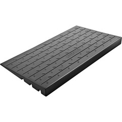 4″ Rise Rubber Threshold Ramp Doorway,3 Channels Cord Cover Solid Threshold Ramp