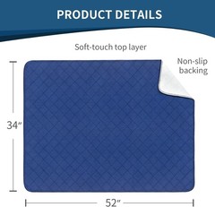 Incontinence Bed Pads Waterproof Washable Reusable Large Bed Underpads 34″x52″