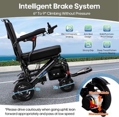 15 Mile Long Range Electric Wheelchair with Pullbar – Lightweight Foldable – Use
