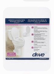 NEW DRIVE MEDICAL RTL12064 ROUND RAISED TOILET SEAT WITH LOCK, STANDARD SEAT, 4″