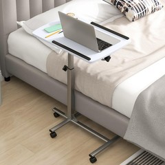 Giantex Overbed Table Wheels Medical Adjustable Bedside Table Mobile Standing
