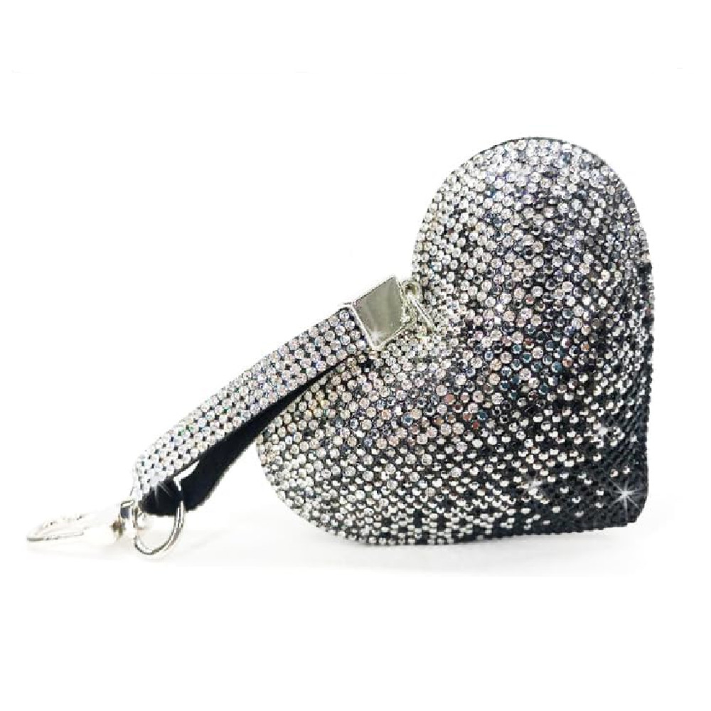 Jacqueline Kent’s Little Black Dress Heart Purse Charm, Black Ombre 3.75 Inches
