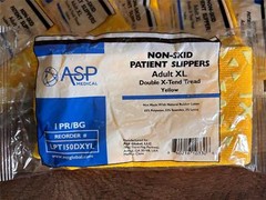 6 Pairs ASP Non-Skid Double Tread Patient SlipperSocks ADULT XL Yellow NEW