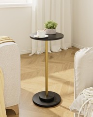 Masupu Drink Table Round Side Table For Small Spaces Pedestal Side Table Small