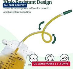 10 Pack Leg Bag Extension Tubing 18 Inch Flexible Kink Resistant Urine Collectio