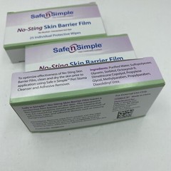 75 SAFE N SIMPLE SNS80725 Skin Barrier Film Wipes, No Sting Exp. 2025 Ostomy