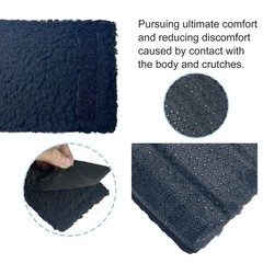 SPRING SEAON Plush Memory‑Foam Crutch Underarm Pad & Hand‑Grip Black