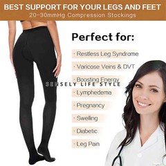 Close Toe Thigh High Compression Socks Pantyhose Butt Lift Women Wide Calf Socks