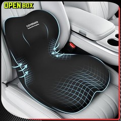 Car Seat Cushion and Lumbar Support Pillow One Piece, Memory Foam